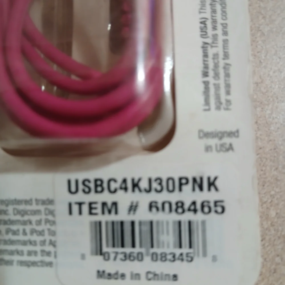 Pink Bling Sync and Charge Cable